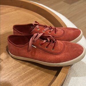 Kids Red Corduroy Sneakers